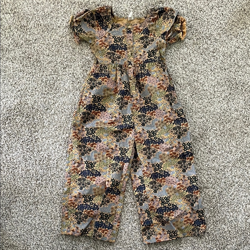 Kate Quinn girls Jumpsuit - Taffy Ditsy Garden print
